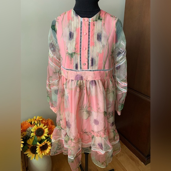 Cynthia Rowley Poppy Organza Peach Dress - Picture 7 of 15